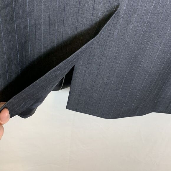 Boss Hugo Boss Gray Pinstripe Wool Super 130 Suit Sport Coat Size 44R - Picture 7 of 16